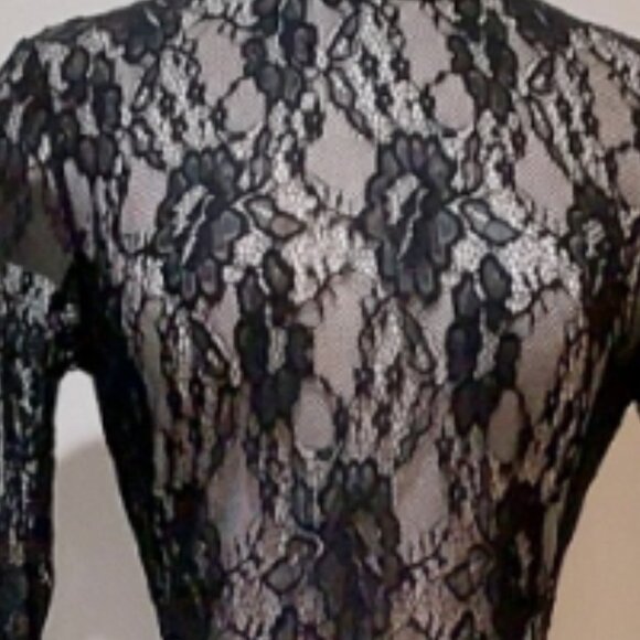 Vintage Black Lace Maxi Dress - Picture 7 of 7